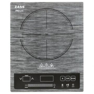 Plita electrica cu inductie Zass ZIP 01, 2000 W, 3 nivele, Temporizator 1-99 minute, Diametru 12-26 cm (Negru)