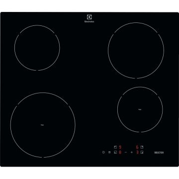 Plita incorporabila Electrolux EIT60428C, Inductie, 4 zone de gatit, Control Touch, 60 cm, Sticla Neagra