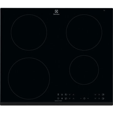 Plita incorporabila Electrolux LIR60430, Inductie, 4 zone de gatit, Touch Control, Timer, 60 cm, Sticla neagra