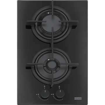 Plita incorporabila Franke FHCR 302 2G HE BK C, gaz, 2 arzatoare, gratare fonta, negru, 106.0374.278