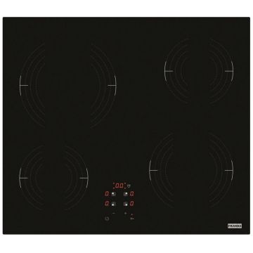 Plita incorporabila FRSM 604 C T BK, 4 zone de gatit, Timer, Blocare comenzi, Touch control, 60 cm, Negru
