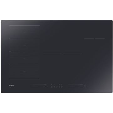 Plita incorporabila Haier HAMTSJ86MC/1, Inductie, 6 zone de gatit, Control tactil multislider, Indicator de caldura reziduala, Multizone, Timmer, Booster, Conectivitate wi-fi/ hOn app, 80 cm, Negru