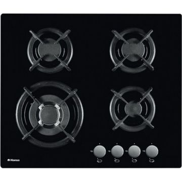 Plita incorporabila Hansa BHKS6113, 4 Arzatoare, WOK, Aprindere electrica, Negru