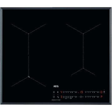 Plita incorporabila inductie Aeg IAE64431FB, 4 zone de gatit, SenseFry, control touch, Booster, timer, negru