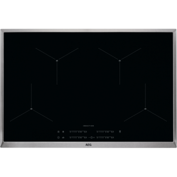 Plita incorporabila inductie AEG IAE84411XB, 4 zone, SenseBoil, 77 cm, control Touch, Booster, timer, conectivitate hota, negru