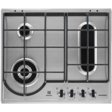 Plita incorporabila pe gaz Electrolux EGH6349BOX, 3 arzatoare, aprindere electrica integrata, inox