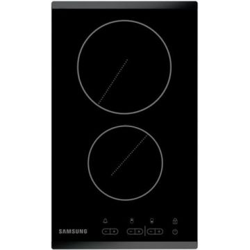 Plita incorporabila Samsung C21RJAN, Vitroceramica, 2 zone de gatire, Control touch, 30 cm, Sticla neagra