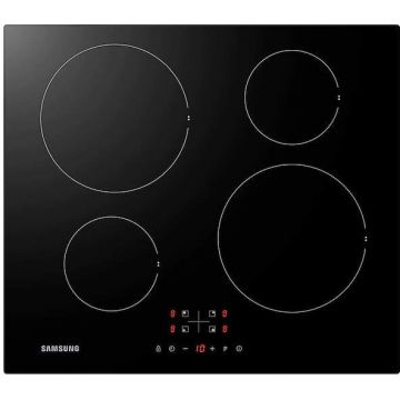 Plita incorporabila Samsung NZ64F3NM1AB/UR, Inductie, 4 zone de gatit, Power Boost, Indicator caldura reziduala, Control tactil, 60 cm, Negru