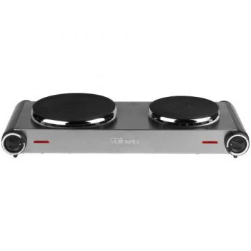 Plita electrica Tristar KP-6248, 2 Arzatoare, 2500 W (Negru/Argintiu)