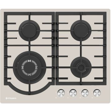 Plita Gaz 60PG 6513 Beige Glass Wok si Fonta