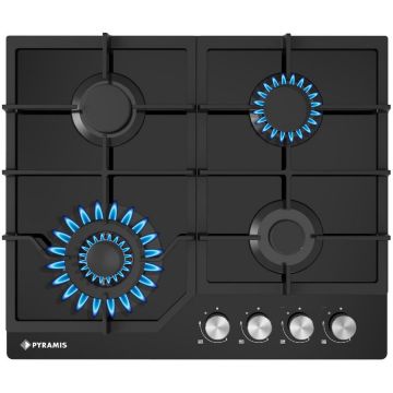 Plita Gaz 60PG 6611  Wok Fonta Black Glass