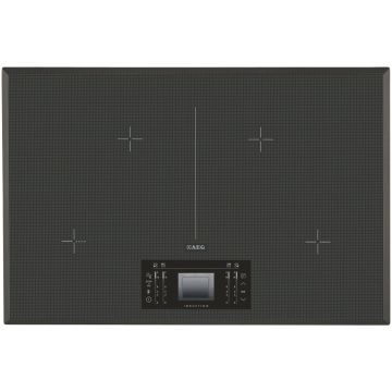 Plita incorporabila AEG HK894400FG, Inductie, 4 Zone de gatit, Touch control, 78 cm, Gri inchis