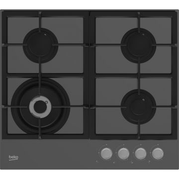 Plita incorporabila Beko HILW64225SZG, Gaz, 4 arzatoare, Zara Grey