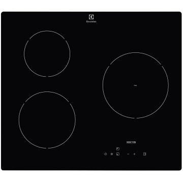 Plita incorporabila Electrolux E6203IOK, Inductie, 3 Zone de gatit, Touch control, 59 cm, Negru