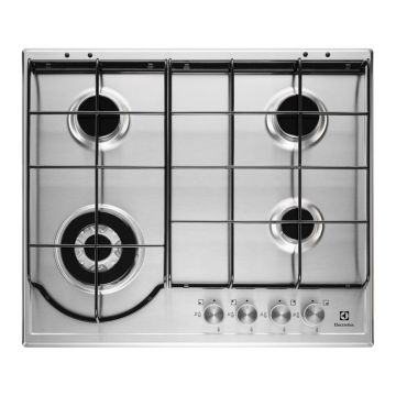 Plita incorporabila Electrolux EGH6243BOX, Gaz, 4 Arzatoare, Aprindere electrica, 60 cm, Inox