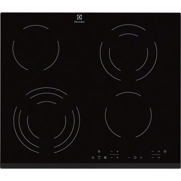 Plita incorporabila Electrolux EHF6343FOK, Vitroceramic, 4 Zone, Neagra