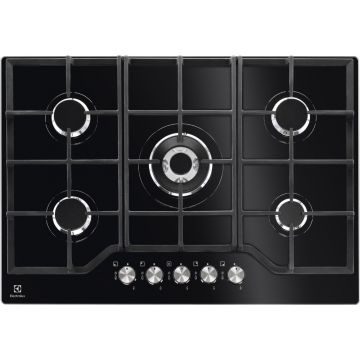 Plita incorporabila Electrolux KGG7536K, Gaz, 5 arzatoare, WoK