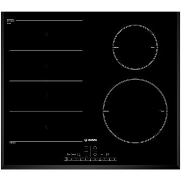 Plita incorporabila inductie Bosch PIN651F27E, 4 Zone, Touch control, 60 cm, Negru