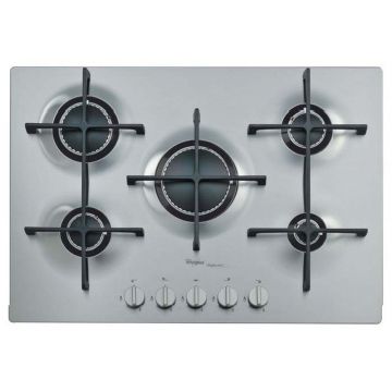 Plita incorporabila Whirlpool AKT 798/IXL, Gaz, 5 Arzatoare, Aprindere electrica, Inox iXelium