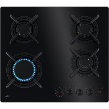 AEG Plita Incorporata  AEG HKB64453NB, Gaz, Hob2Hood, 60 cm, Negru