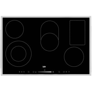 Beko Plita incorporabila Beko HIC 85502 TX, 77 cm, 5 zone de gatit, TouchControl, functie Booster