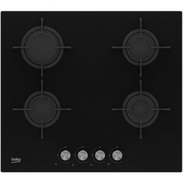 Beko Plita pe gaz, Beko, 4 arzatoare, 18 x 67 cm, Alimentare gaz, Negru