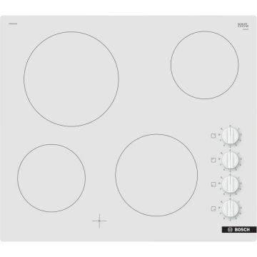 BOSCH Plita electrica radianta Bosch PKE612CA2E, 6600 W, 4 zone de gatit, Alb