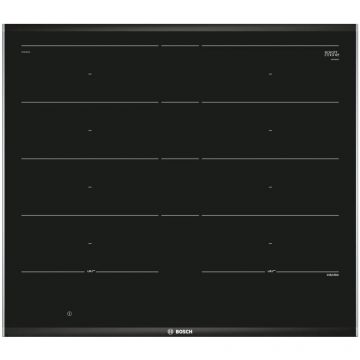BOSCH Plita incorporabila Bosch PXY675DC1E, Inductie, 4 zone de gatit, FlexInduction Plus, PerfectFry, 60 cm, Negru