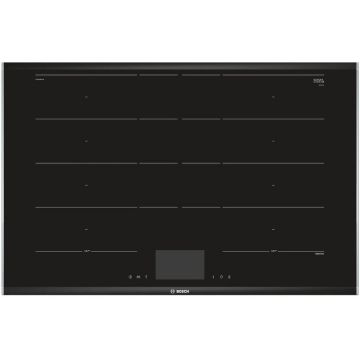 BOSCH Plita incorporabila Bosch PXY875KV1E, Inductie, 4 zone de gatit, FlexInduction Plus, Home Connect, PerfectFry, TFT TouchDisplay, 80cm, Vitroceramica