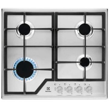 Electrolux Plita incorporabila Electrolux EGS6426SX, Gaz, 60 cm, 4 arzatoare, Inox