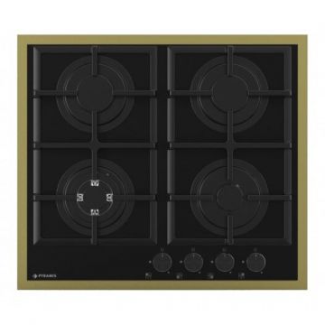 Plita Gaz 080 4 Arzatoare Wok  59cm  PVD Gold