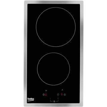 Plita Incorporabila 30cm Sticla-Ceramica 2 Zone Gatire Otel Inoxidabil Electric 9 Niveluri Putere Digital 3000W 220-240V 50Hz 3.9kg Negru