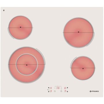 Plita Incorporabila Electrica PHC61510FMW 4 Zone de Gatit White Glass