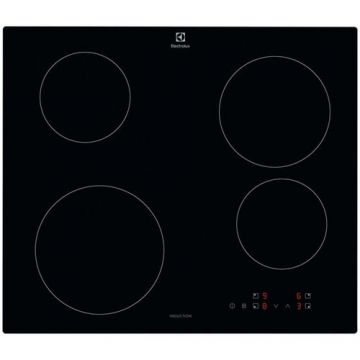 Plita incorporabila Electrolux LIB60424CK, Inductie, 4 zone de gatit, Control Touch, Booster, Blocare de siguranta pentru copii, 60 cm (Negru)