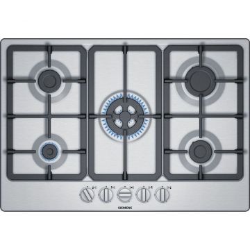 SIEMENS Plita Incorporabila Siemens EG7B5QB90, Gaz, 5 zone de gatit, 75 cm, Otel