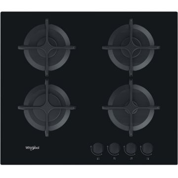 Whirlpool Plita Incorporabila Whirlpool AKT616NB, Gaz, 4 zone de gatit, 7300w, 59cm, Negru