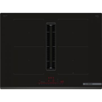 BOSCH Plita Inductie incorporabila Bosch, Multitouch+, 4 zone de gatit, Hota integrata, Putere absorbtie 500mc/h, Home Connect, PerfectFry Plus , 70 cm, Negru