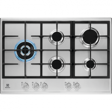 Electrolux Electrolux KGS75662SX Plita incorporabila pe gaz, 75 cm, arzator WOK, Inox