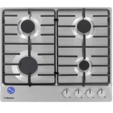 hansa Plita incorporabila Hansa BHGI650103, Gaz, 4 arzatoare, Aprindere electrica, 60 cm, Inox