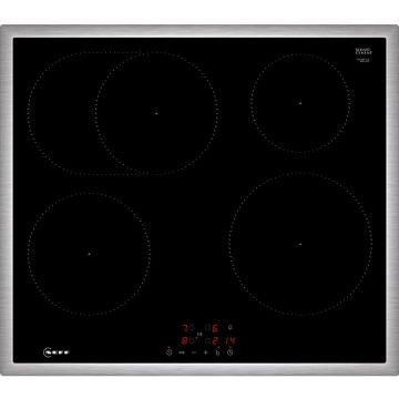 NEFF Plita cu inductie incorporabila Neff T56SBF1L0 N 50, Autonoma, 60 cm,4 zone gatit, 17 trepte de putere, PowerBoost, Negru-Otel inoxidabil