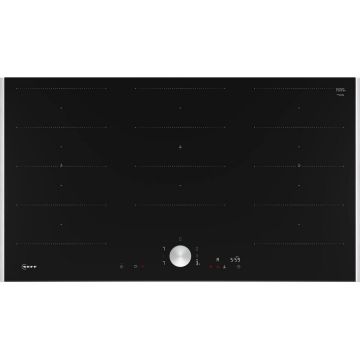 NEFF Plita cu inductie Neff T69TTX4L0 N90, 3 zone de gatit, 17 niveluri de putere, HomeConnect, Twist Pad, Flex Induction, 90 cm, Negru