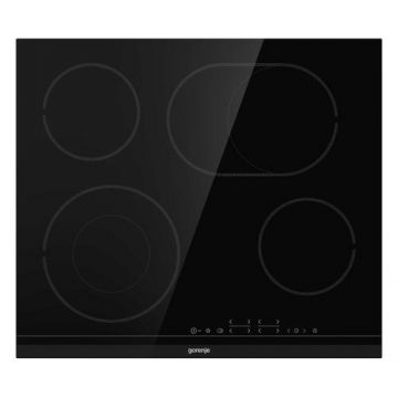 Plita ceramica incorporabila Gorenje ECT643BCSC, 60cm, 4 zone de gatit, Negru