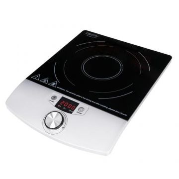 Plita cu inductie Camry CR 6515, 2000 W, Putere si temperatura reglabile, Temporizator 0-180 minute, Sticla ceramica (Negru/Argintiu)
