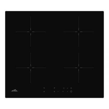Plita cu inductie incorporabila ETA 579190000, 4 zone de gatit, Booster, 7.4Kw, Touch control, 60 cm, negru