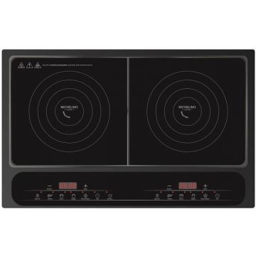 Plita cu inductie Michelino 74301, 2 zone, 2000+1500 W, control digital, 8 niveluri de incalzire