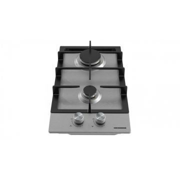 Plita Gaz HBH-M302FIX Incorporabila 2 Arzatoare Gratar Fonta Aprindere Electrica Inox Argintiu