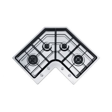 Plita gaz incorporabila Franke Angolo - Neptune FHNE COR 4 3G TC XS C  4 arzatoare  83x83x50cm  gratare fonta  Inox Satinat