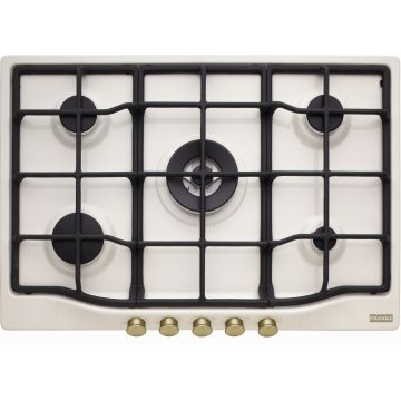 Plita gaz incorporabila Franke Country FCH 755 4G TC PW C cu 5 arzatoare  arzator tripla coroana  gratare fonta  Panna