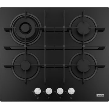 Plita gaz incorporabila Franke Maris FHMA 604 3G DC BK C cu 4 arzatoare  60cm  gratare fonta  Nero