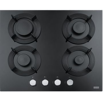 Plita gaz incorporabila Franke Maris Free by Dror FHMF 604 4G C cu 4 arzatoare  60x51cm  gratare fonta  Nero